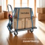 Tectake Plattformwagen Klappbarer Handgriff Mit Aufbewahrungsfach 2 Block und 2 Drehrollen 90 x 61 x 88 50 cm Schwarz_7