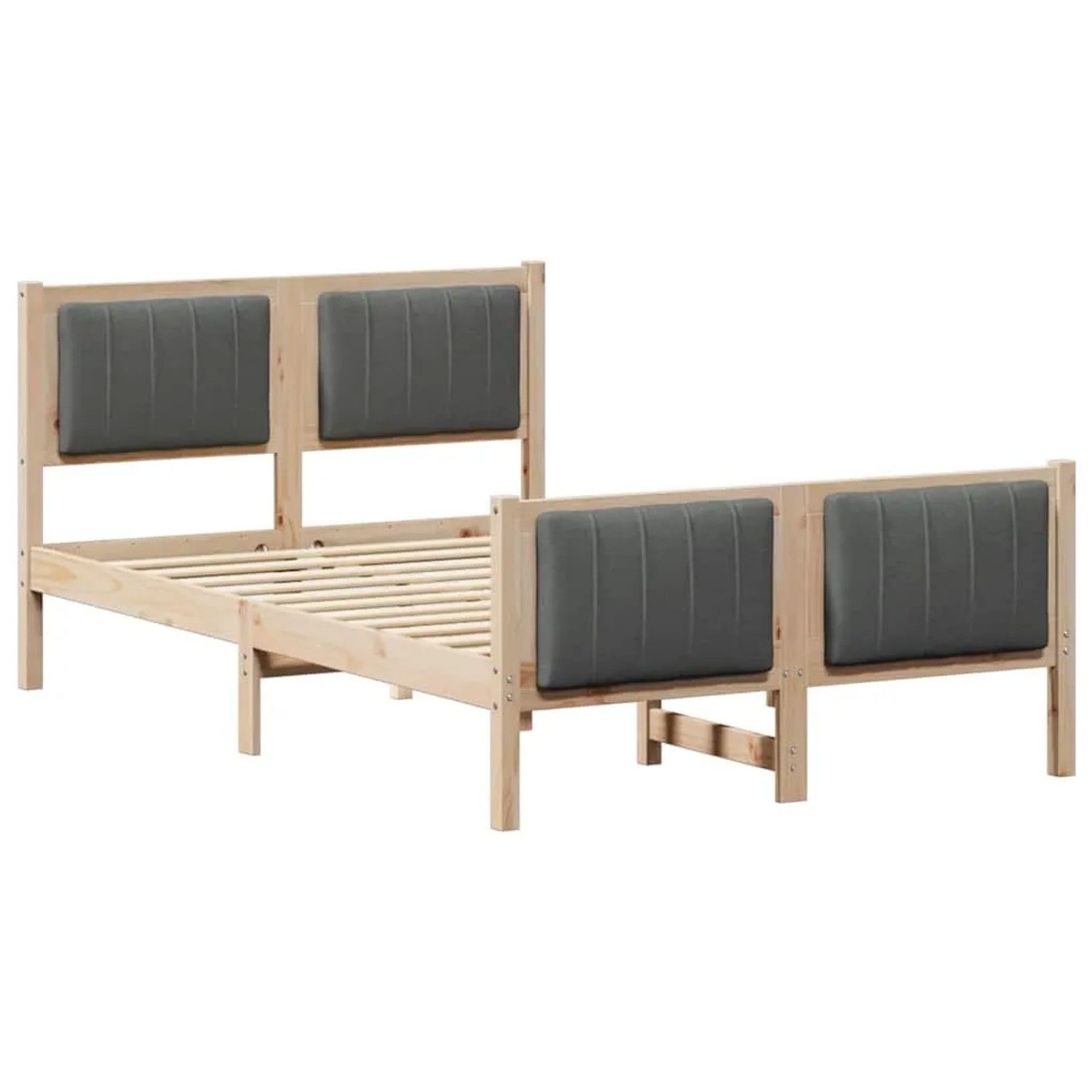 vidaXL Bettgestell Braun und Dunkelgrau 120 x 200 cm Massivholz Kiefer 8784 günstig online kaufen