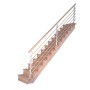 Gerade Buchenholztreppe Lindos mit Design-Geländer und Setzstufen, 100 cm breit.