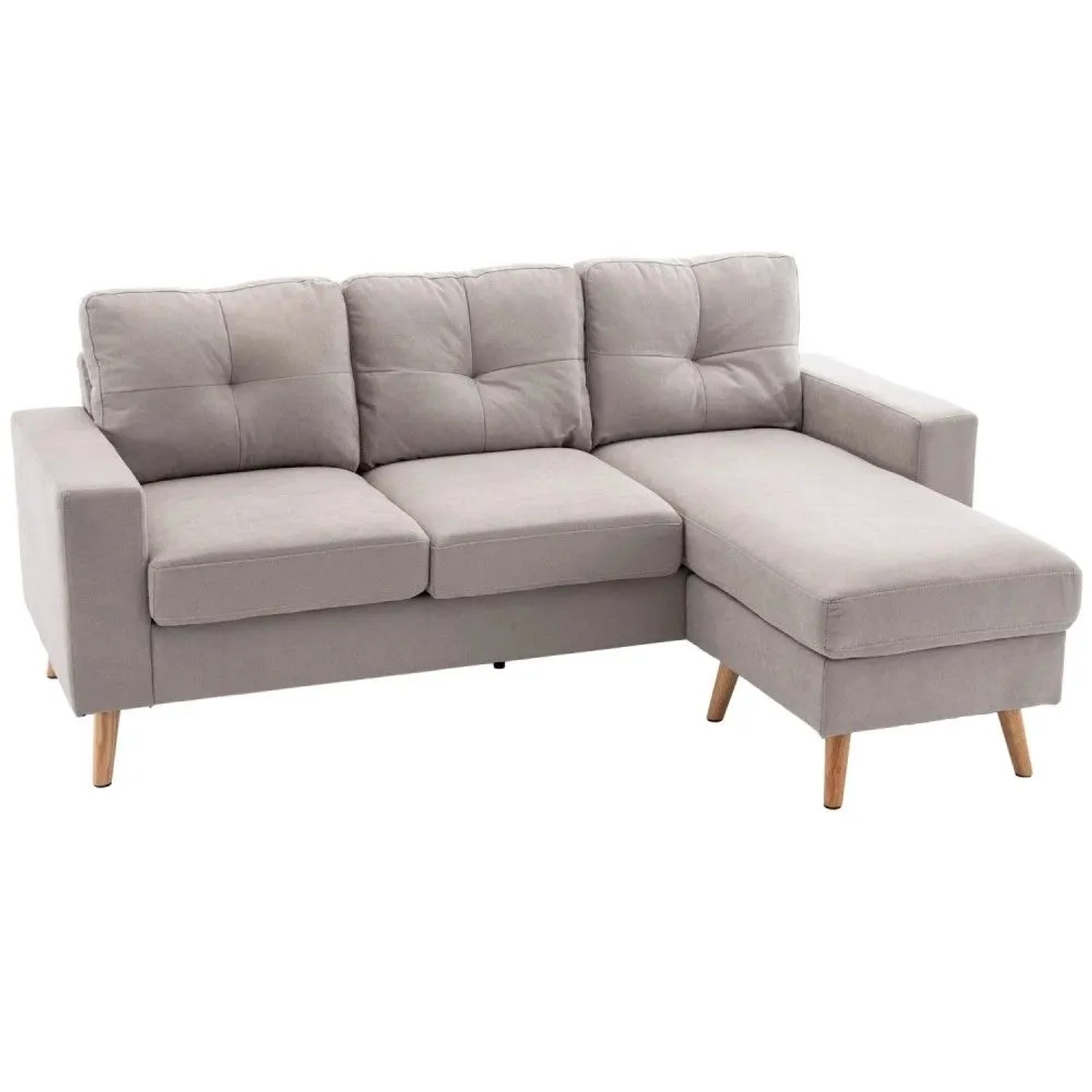 HOMCOM Ecksofa in L-Form Leinenoptik mit Chaiselongue