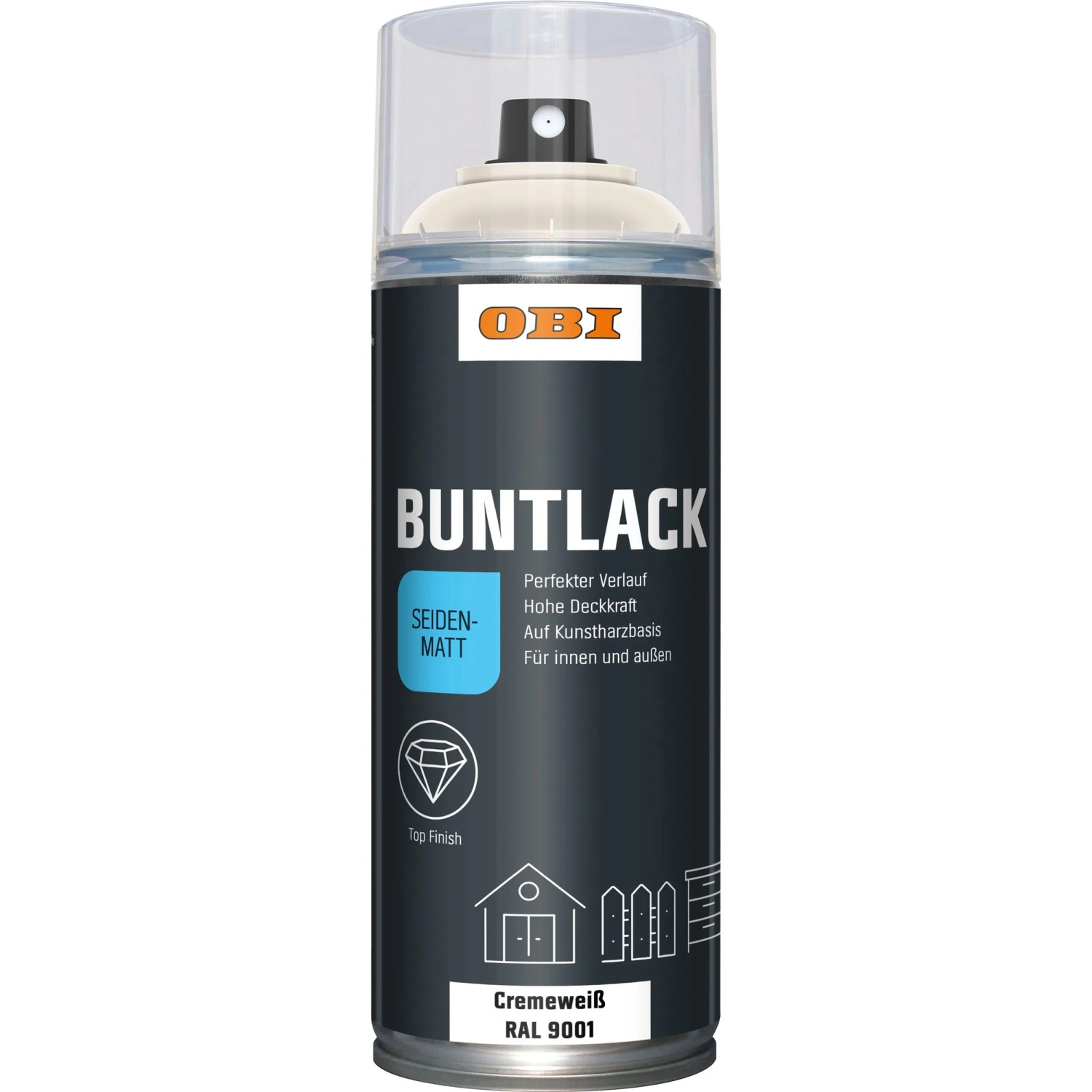 OBI Buntlack Spray RAL 9001 Cremeweiß seidenmatt 400 ml