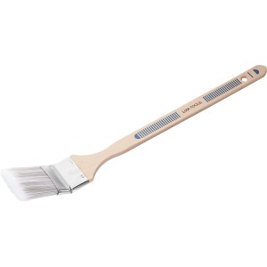 LUX Eckenpinsel Lack 60 mm mit hellem Holzgriff und angewinkeltem Pinselkopf.