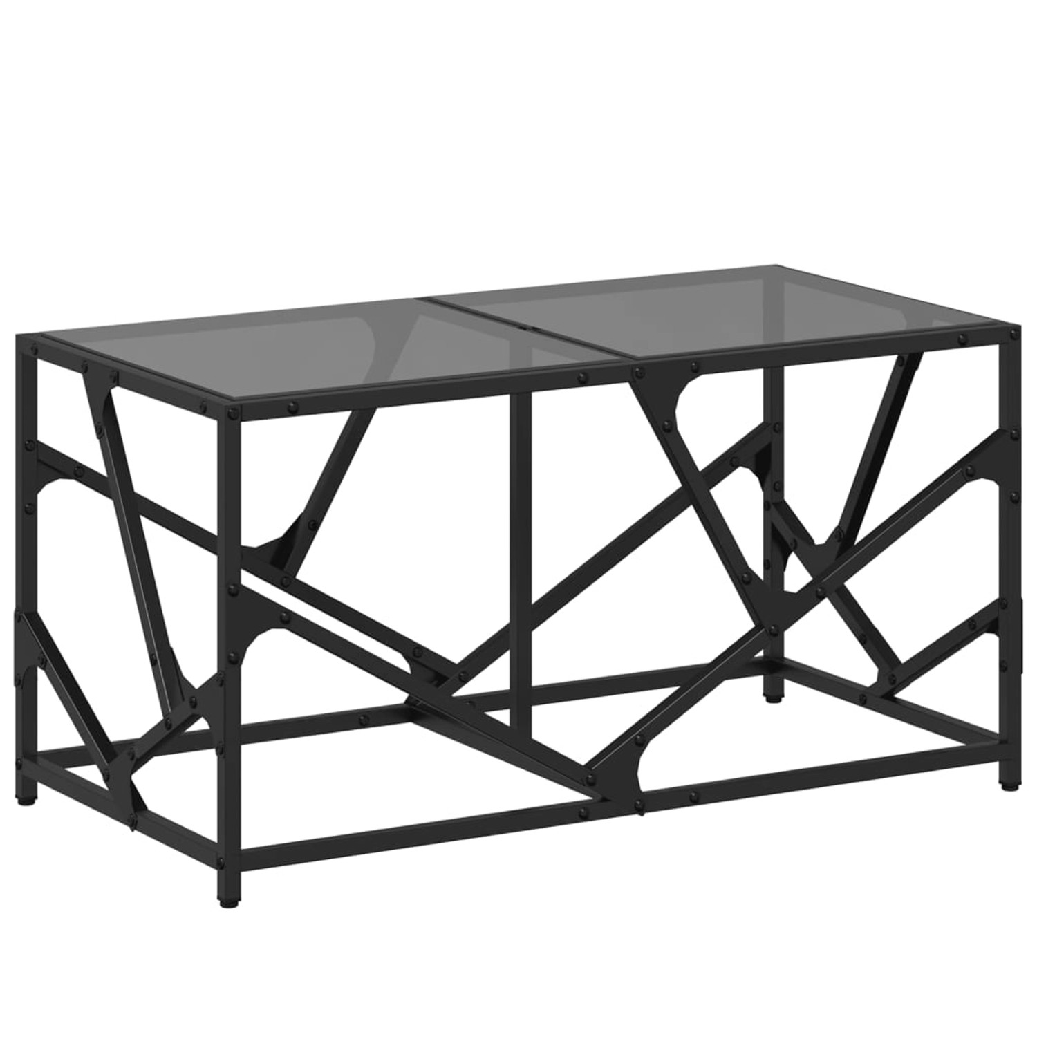 vidaXL Couchtisch mit Glasplatte Schwarz 78,5x40x41 cm Stahl günstig online kaufen