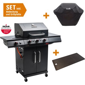 Char-Broil Gasgrill Performance Power Edition 3 als Set mit Abdeckung und Grillplatte