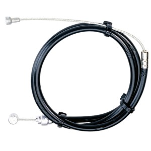 Universal Bremszug für Vorderrad, schwarz, mit Birnen- und Walzennippel für Reparatur.