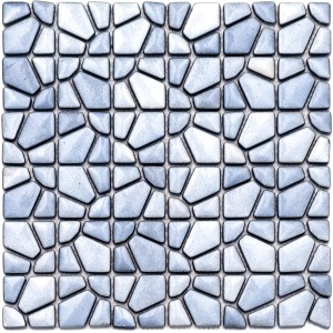 Mosaikmatte Ebru M-Size Glas Grau, 29x29cm, für Wandgestaltung im Innenbereich.