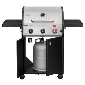 Enders Gasgrill Chicago Next 3 mit 3 Brennern, Turbo Zone, Edelstahlhaube und Unterschrank für Gasflasche.