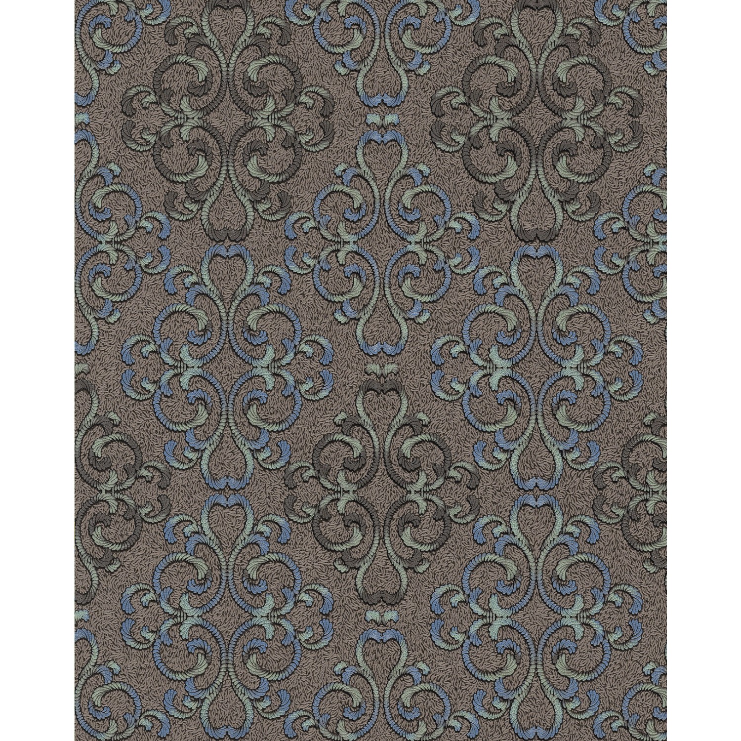 EDEM 85037BR36 Barock Tapete mit metallischen Akzenten Braun Blau 0,53 m x günstig online kaufen
