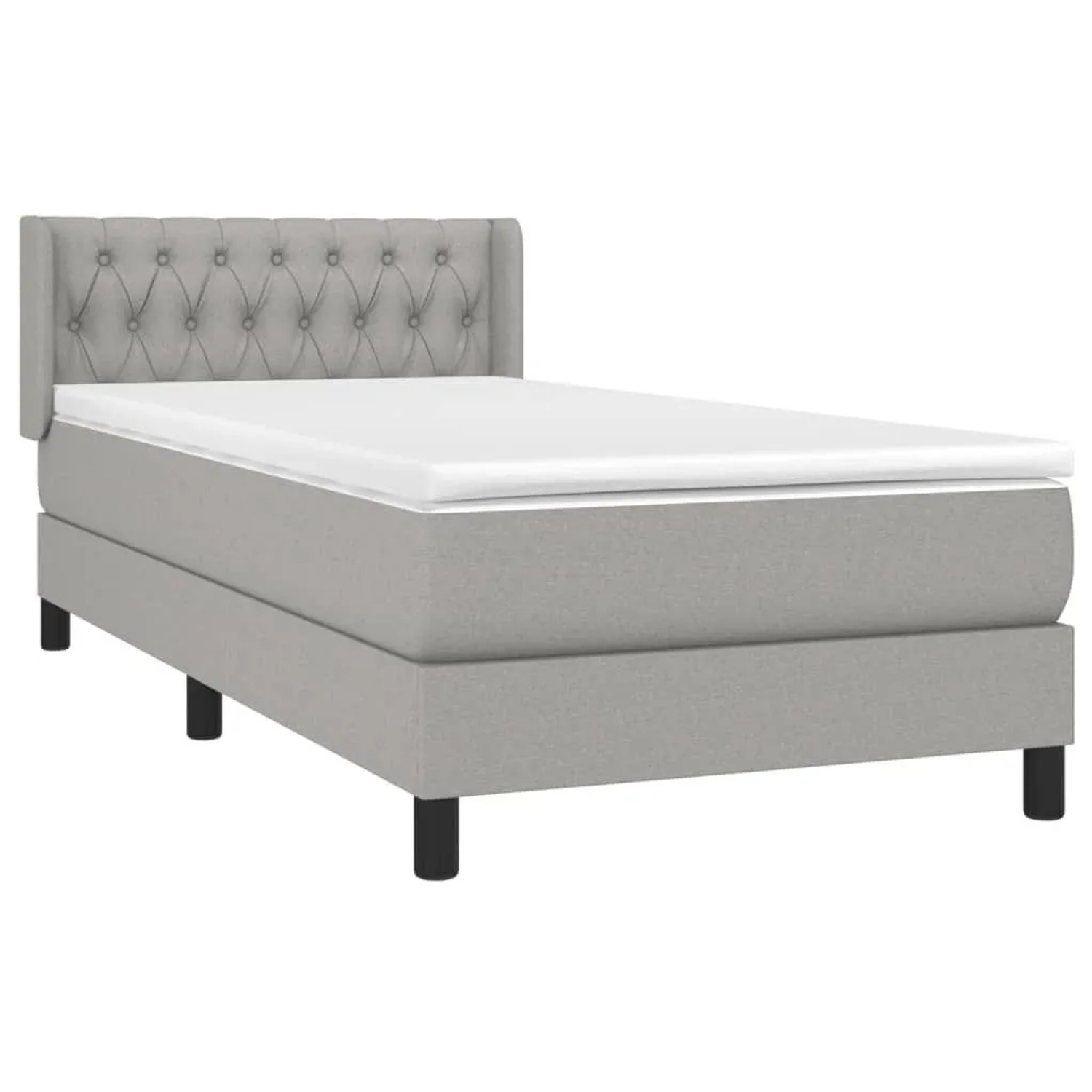 vidaXL Boxspringbett mit Matratze Hellgrau 100x200 cm Stoff 3129929 günstig online kaufen