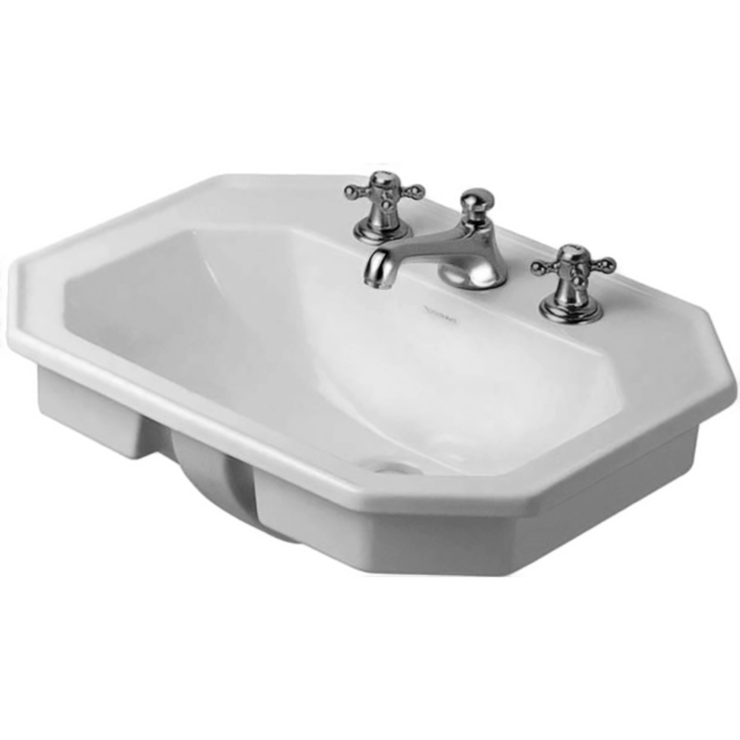 Duravit Einbauwaschbecken 1930 58 cm Weiß WG mit Überlauf + 1 Hahnloch