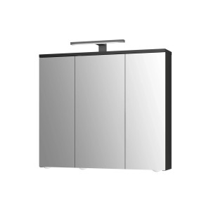 Jokey Spiegelschrank Arda LED 72 cm x 68 cm Schwarz Hochglanz