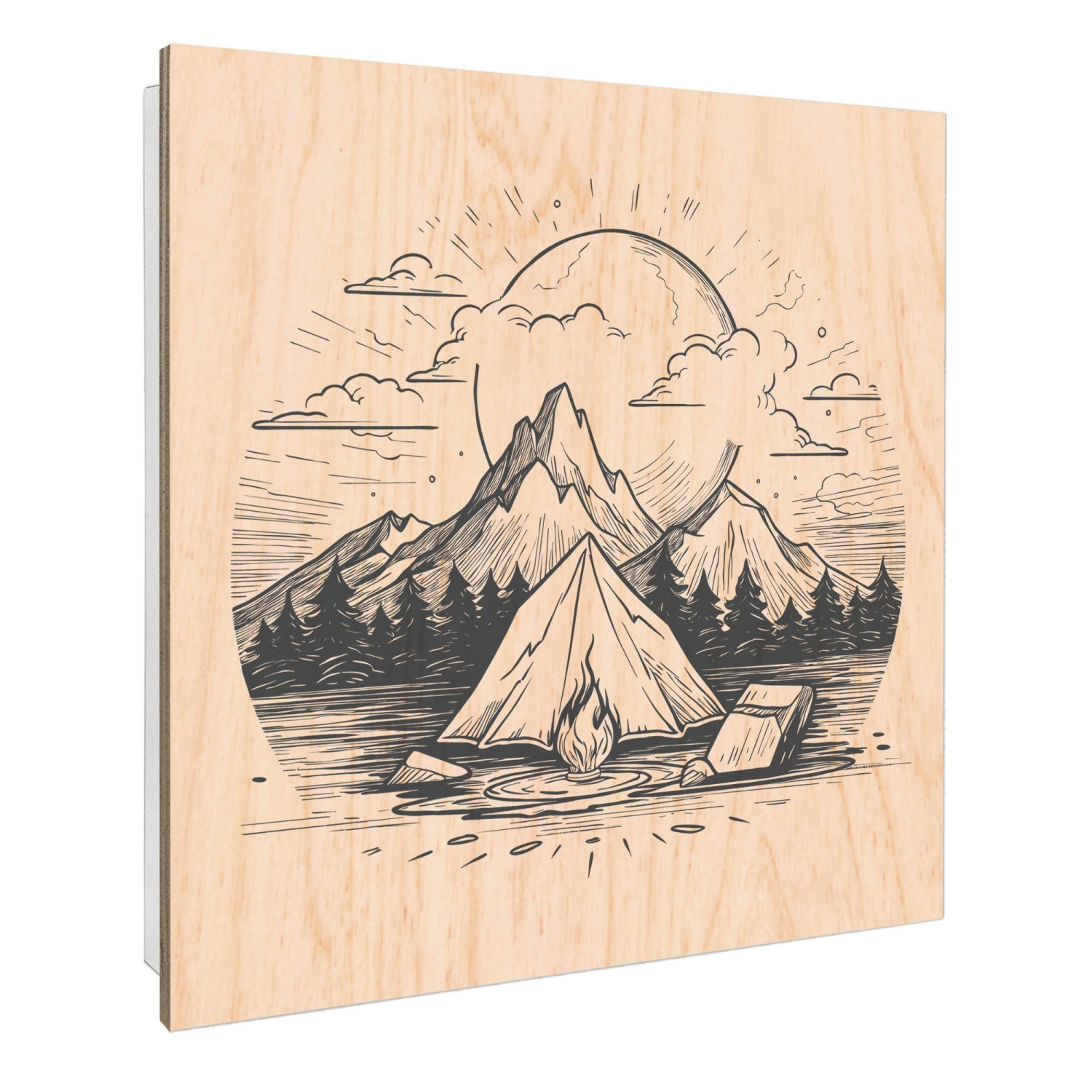 Banjado Schlüsselkasten mit Holzfront 30x30cm Weiß Scharnier Links 50 Haken günstig online kaufen