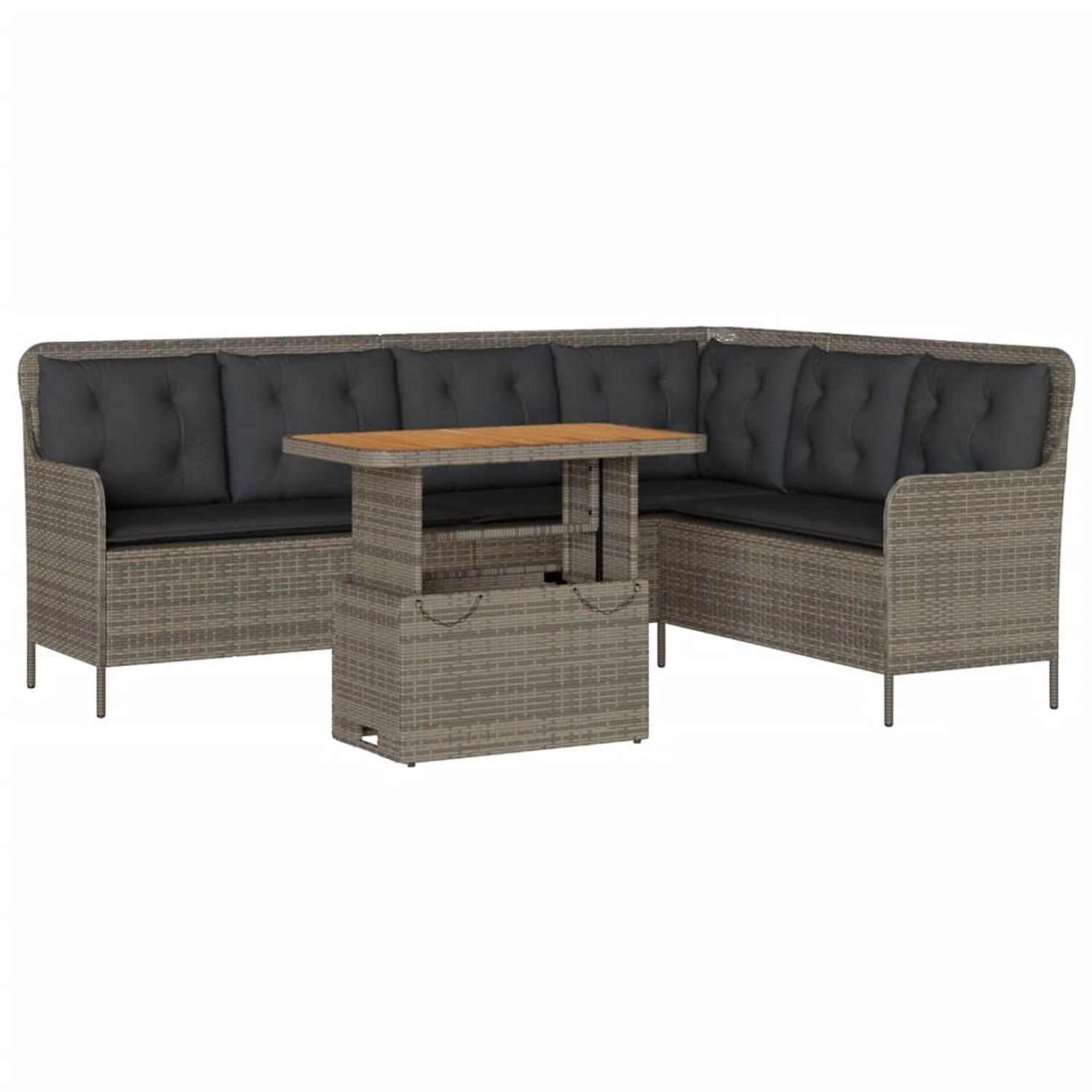 vidaXL 2-Tlg Garten-Sofagarnitur mit Auflagen Poly Rattan Grau 3262088 günstig online kaufen
