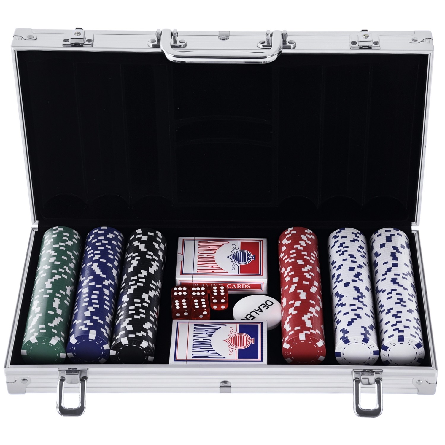 HOMCOM Pokerkoffer Kunststoff PS  Aluminium 5 Farben 6 x 50 Chips