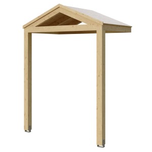 Skan Holz Vordach Sellin, 205x126 cm, unbehandelt. Holzkonstruktion mit Dachschalung.