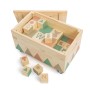 MUDDY BUDDY Spieltruhe mit Holz-Spielwürfeln Treasure Hunter Natur, mit Dreiecksprint und Rollen.