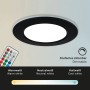 Dimmbarer LED Einbaustrahler (3er Set) von Briloner, RGB und CCT, schwarz, mit Fernbedienung.