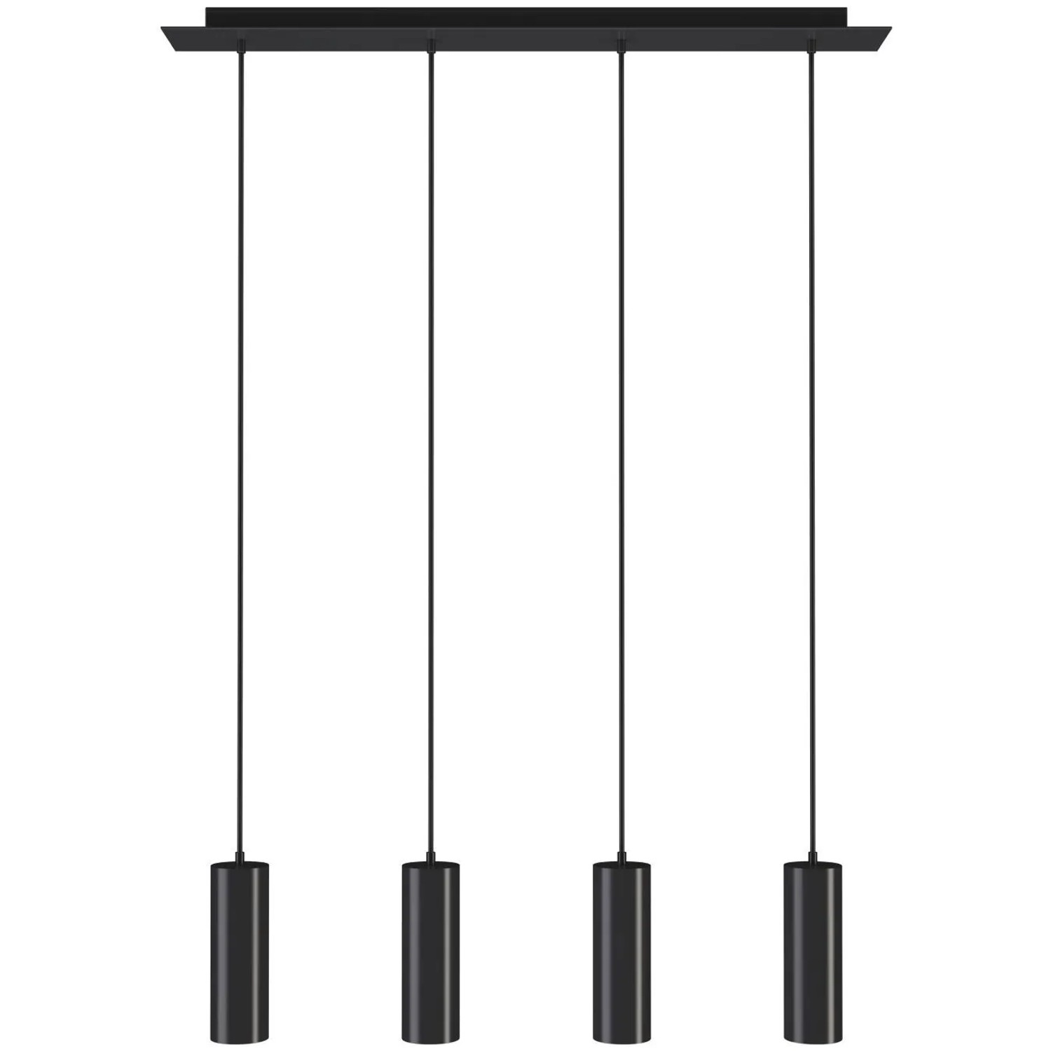 Tectake Pendelleuchte Lumea 4 Flammig  4x Gu10  40 W Industrial Style  9 x 75 x 146 cm Schwarz