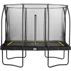 Schwarzes Salta Comfort Gartentrampolin mit Sicherheitsnetz, 305x214 cm.
