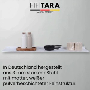 FIFITARA Wandregal 100 Cm Aus Stahl Weiß Pulverbeschichtet  Wandboard Bücherregal Metallregal