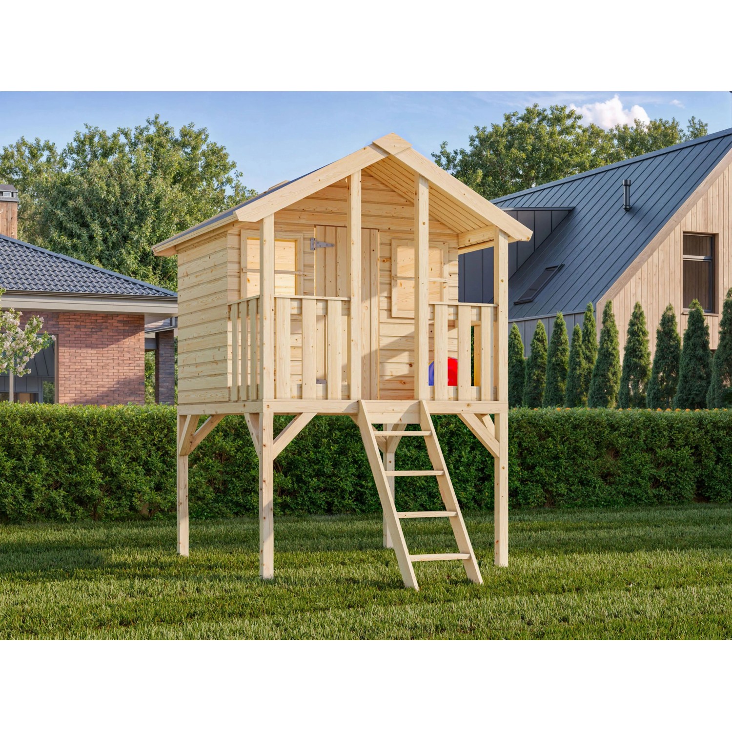 Palmako Spielturm Toby mit Holzleiter Fichte 287 cm x 212 cm x 284 cm