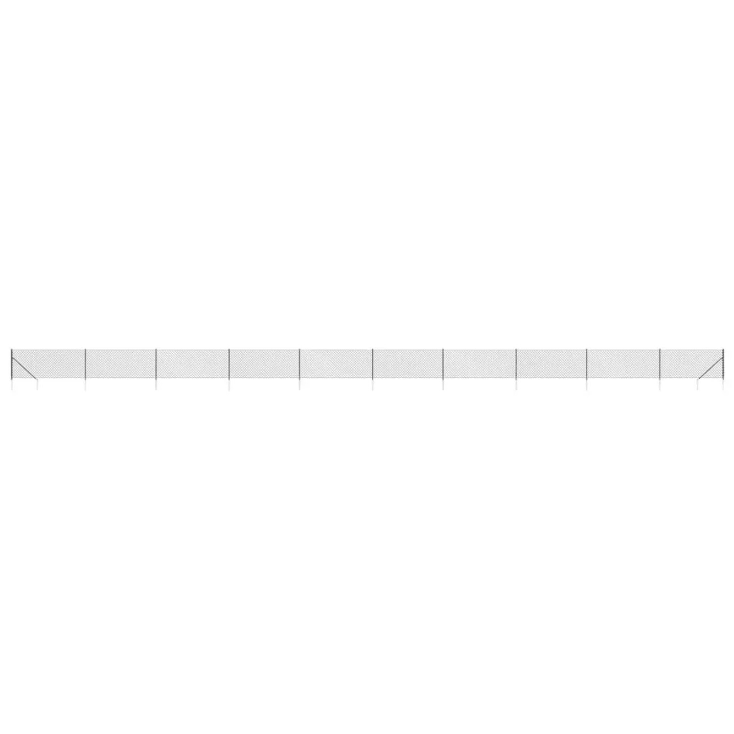 vidaXL Maschendrahtzaun mit Bodenhülsen Anthrazit 1x25 m 153977
