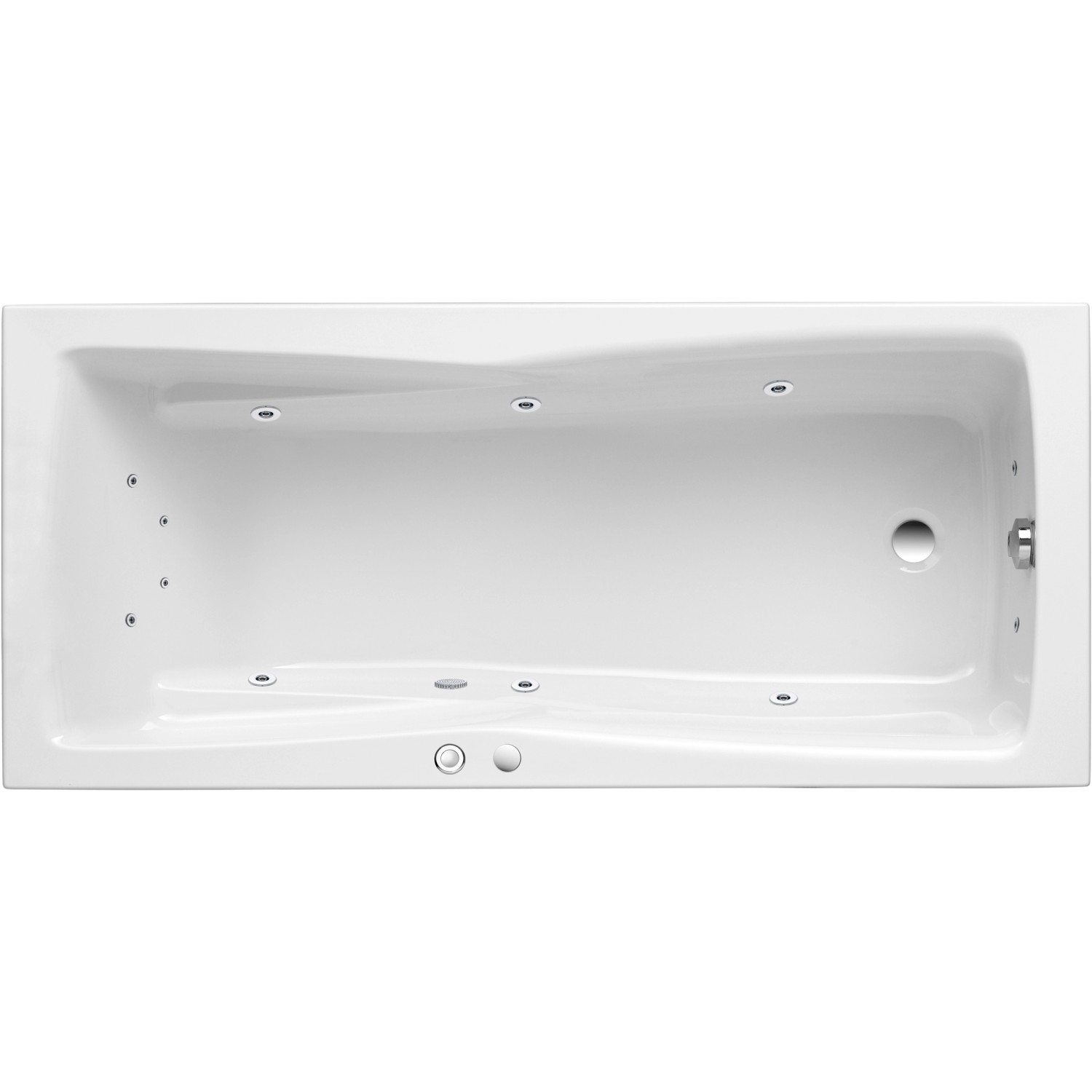 Ottofond Whirlpool Atlanta Komfort 160 cm x 75 cm Weiß günstig online kaufen