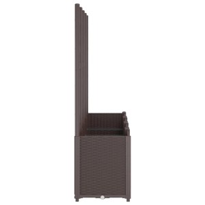 Brauner vidaXL Pflanzkübel mit Rankgitter (160x40x140 cm) für Garten oder Terrasse.