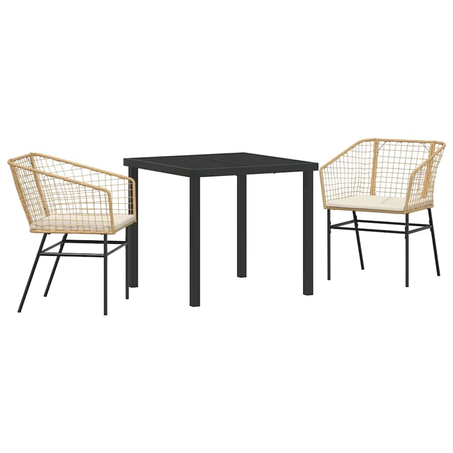 vidaXL Garten Essgruppe 3-Tlg Braun Poly Rattan 3380911 günstig online kaufen