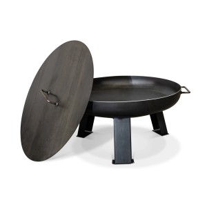 SIENA GARDEN Feuerschalendeckel aus Stahl, Ø 102 cm, schützt vor Funkenflug und Witterung.