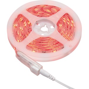 Aufgerolltes LED-Flexband RGB, 3 m, mit Fernbedienung, leuchtet rot.