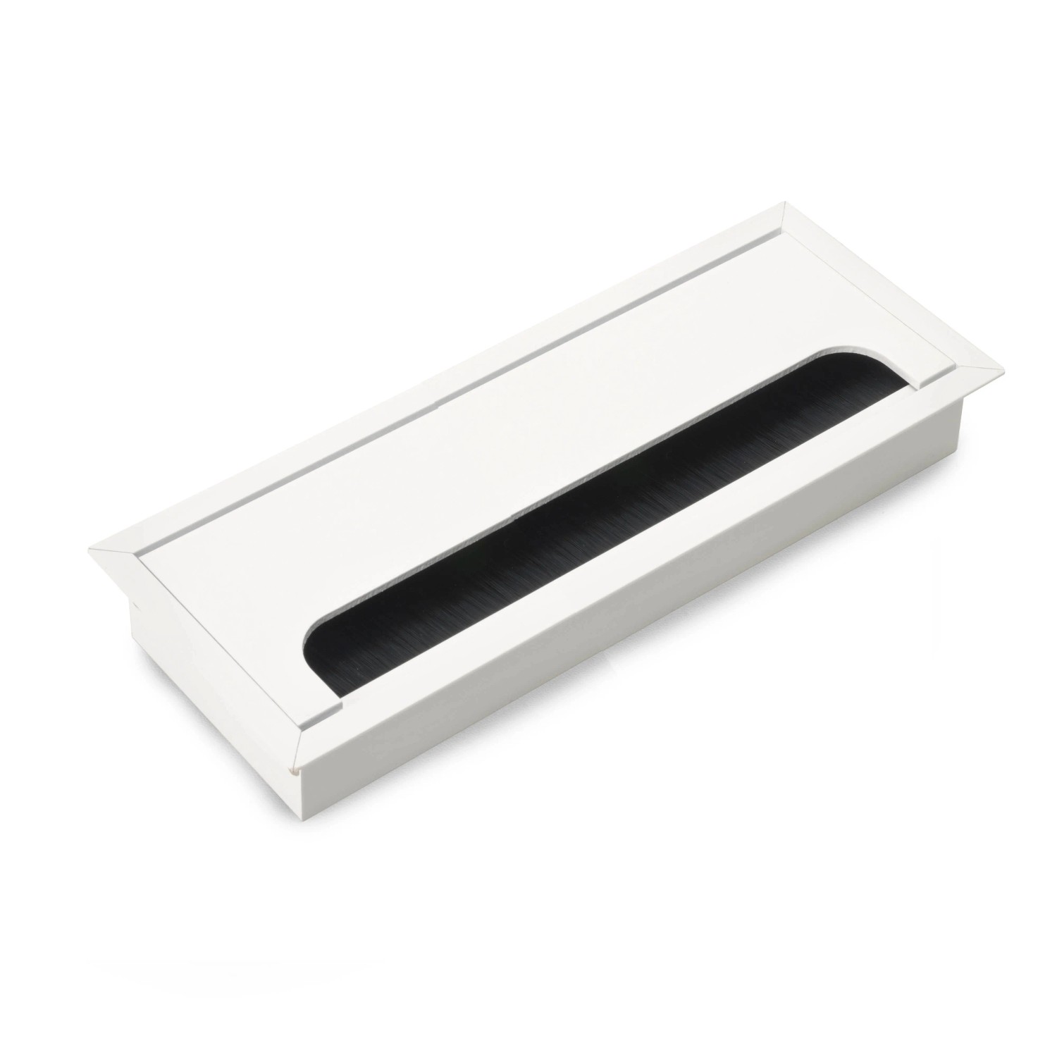 Emuca Quadrum Kabeldurchführungstüllen Rechteckig 269 x 80 mm Versenkt Aluminium Weiß Metallisiert