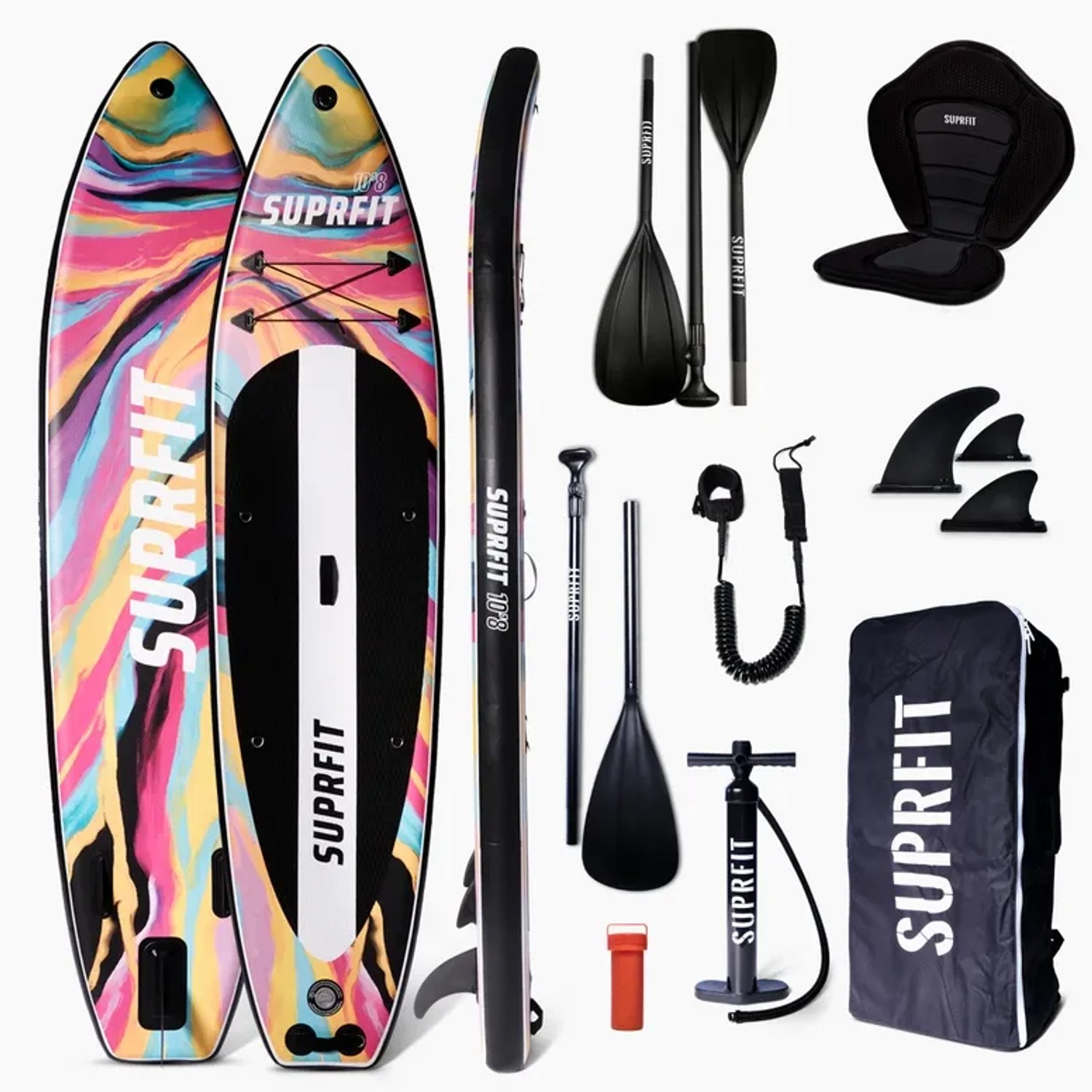 Suprfit SUP Board Set Aquarell inkl Sitz und Kajak Paddle
