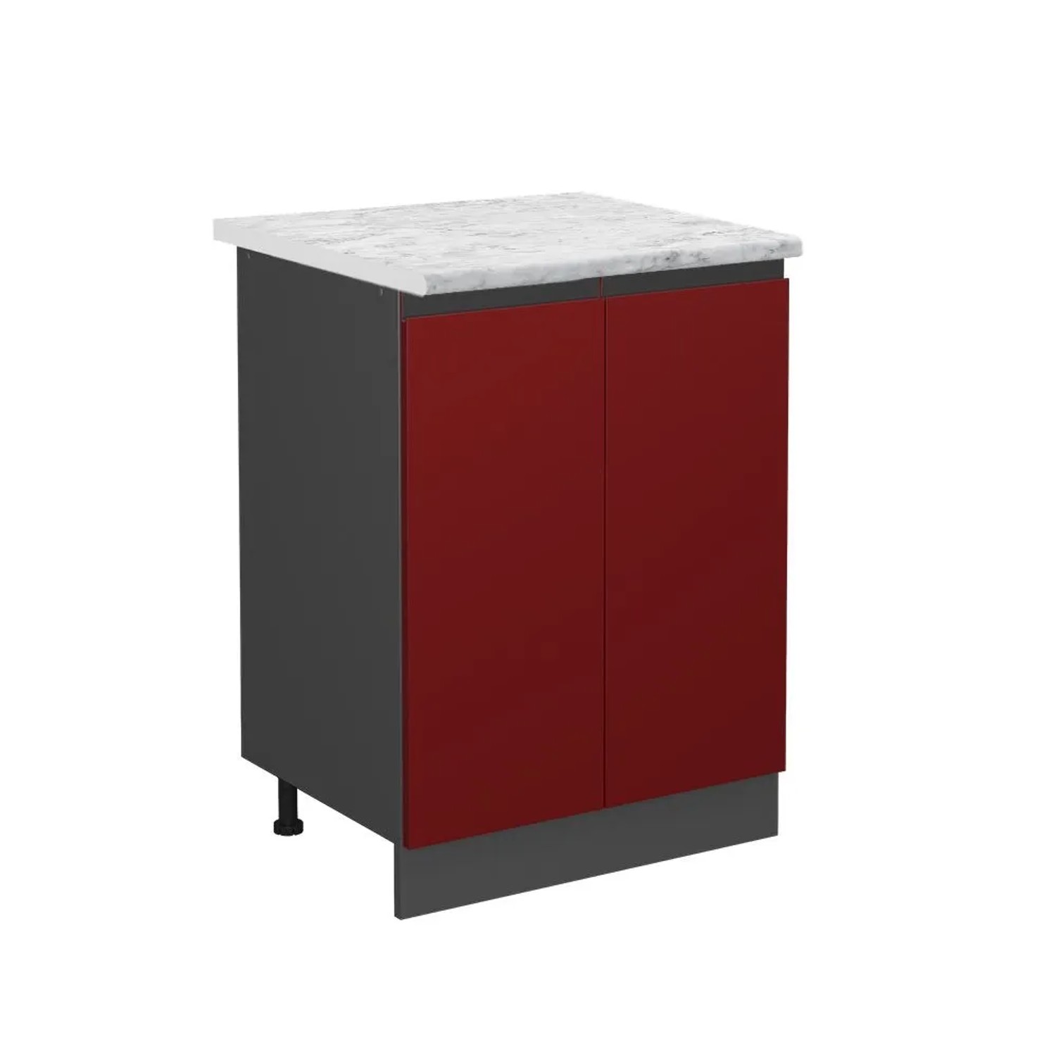 Vicco Küchenunterschrank R-Line Küchenkommode Rot Anthrazit J-Shape AP Marmor
