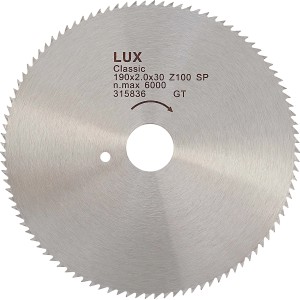 LUX Kreissägeblatt Holz, Ø 190 mm, 100 Zähne, für präzise Holzschnitte.
