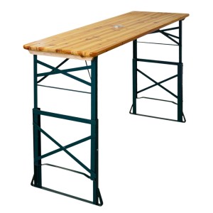 CHEFGASTRO Bierzelttisch Höhenverstellbar & Klappbar Mit Schirmhalterung HxBxT 90-116x170x50cm Lackiertes Holz Stehtisch Bierzeltgarnitur Biertisch
