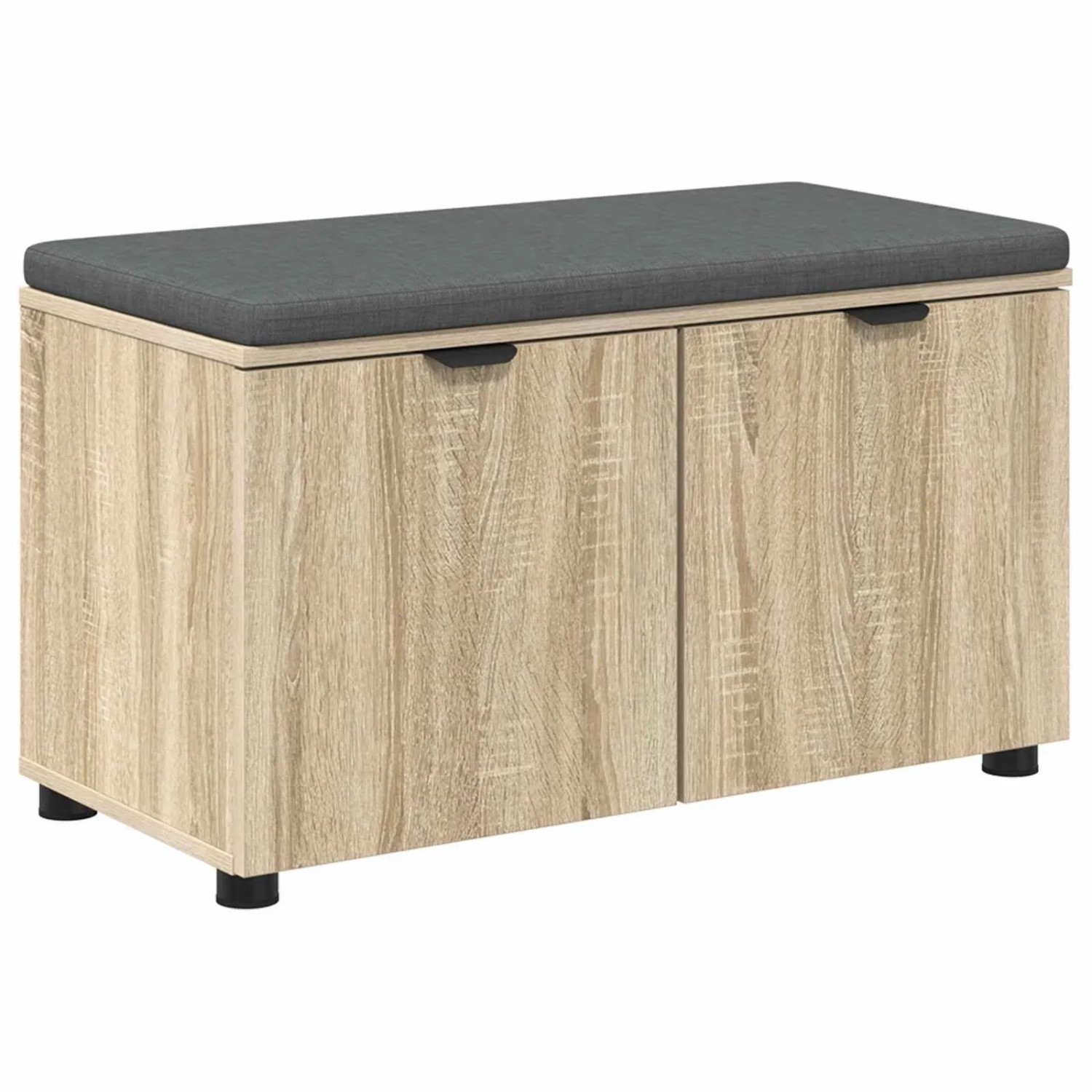 vidaXL Flurbank mit Kissen mit Regal Sonoma-Eiche 80 x 38 x 46 cm 891482