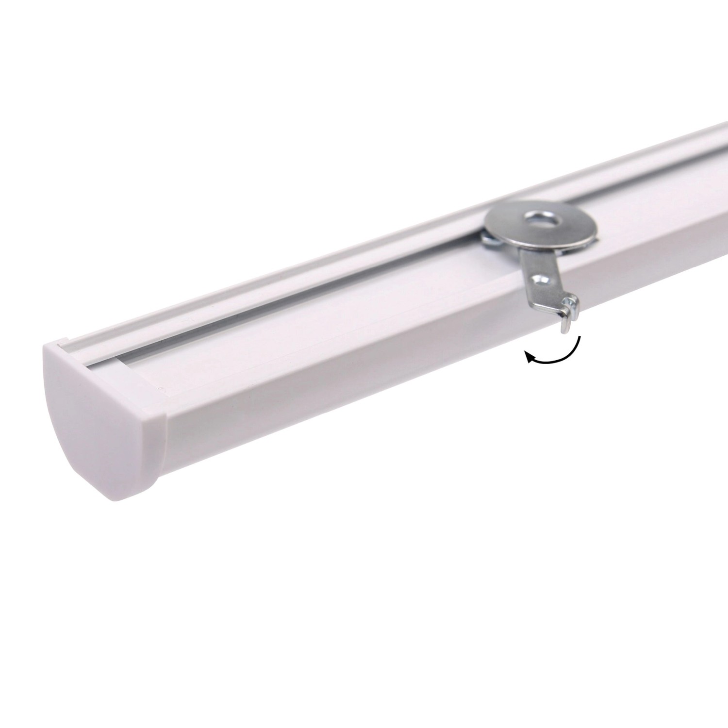 Deco-Raum Gardinenschiene nach Maß 1-Lauf Round Weiß 180cm_4