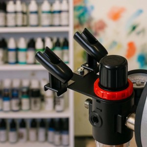 Wiltec Pistolenhalter Anbau Druckregler Airbrush Zubehör Halter Ablage Pistole