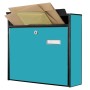 Banjado Briefkasten in Schwarz/Türkis mit Briefen, inkl. Montagematerial und 2 Schlüsseln.