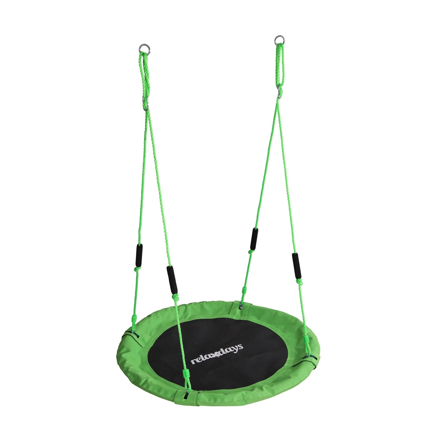 Relaxdays Nestschaukel Stahl Grün Höhenverstellbar mit Schaumstoffgriffen 100 cm