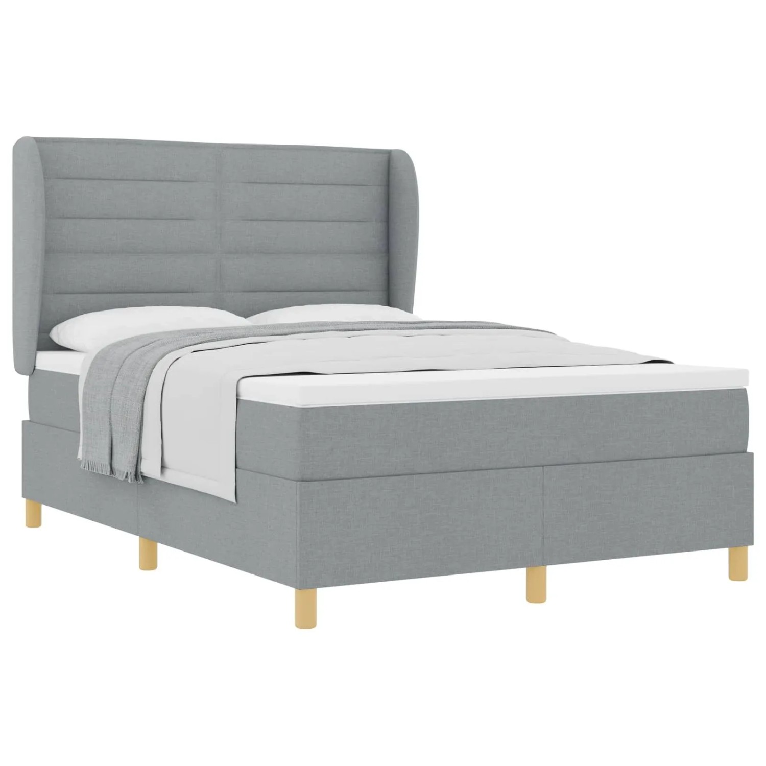 vidaXL Boxspringbett mit Matratze Dunkelgrau 90x190 cm Hellgrau 3340683 günstig online kaufen