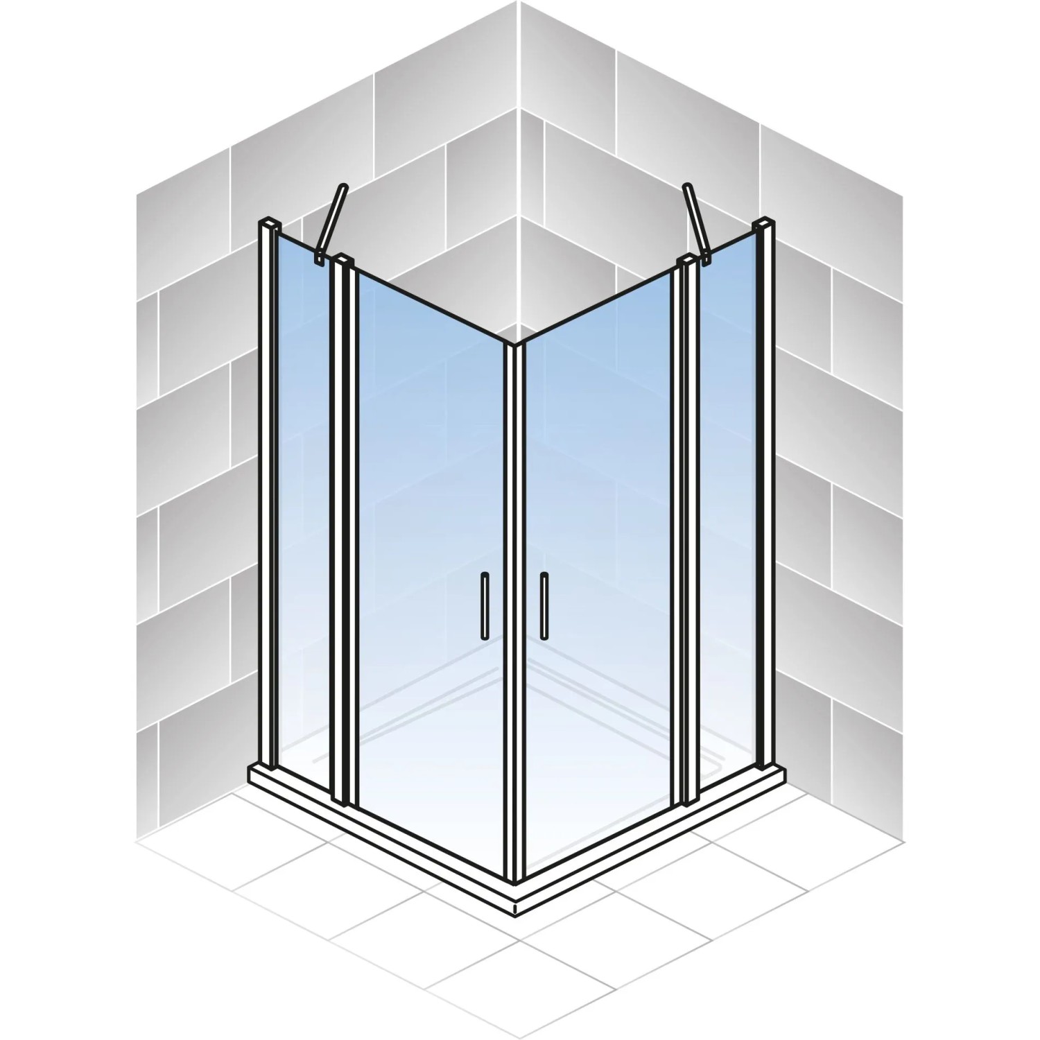 Schulte ExpressPlus Eckeinstieg AlexaStyle2.0 mit Duschwanne, 192x90cm, transparente Glasdusche.