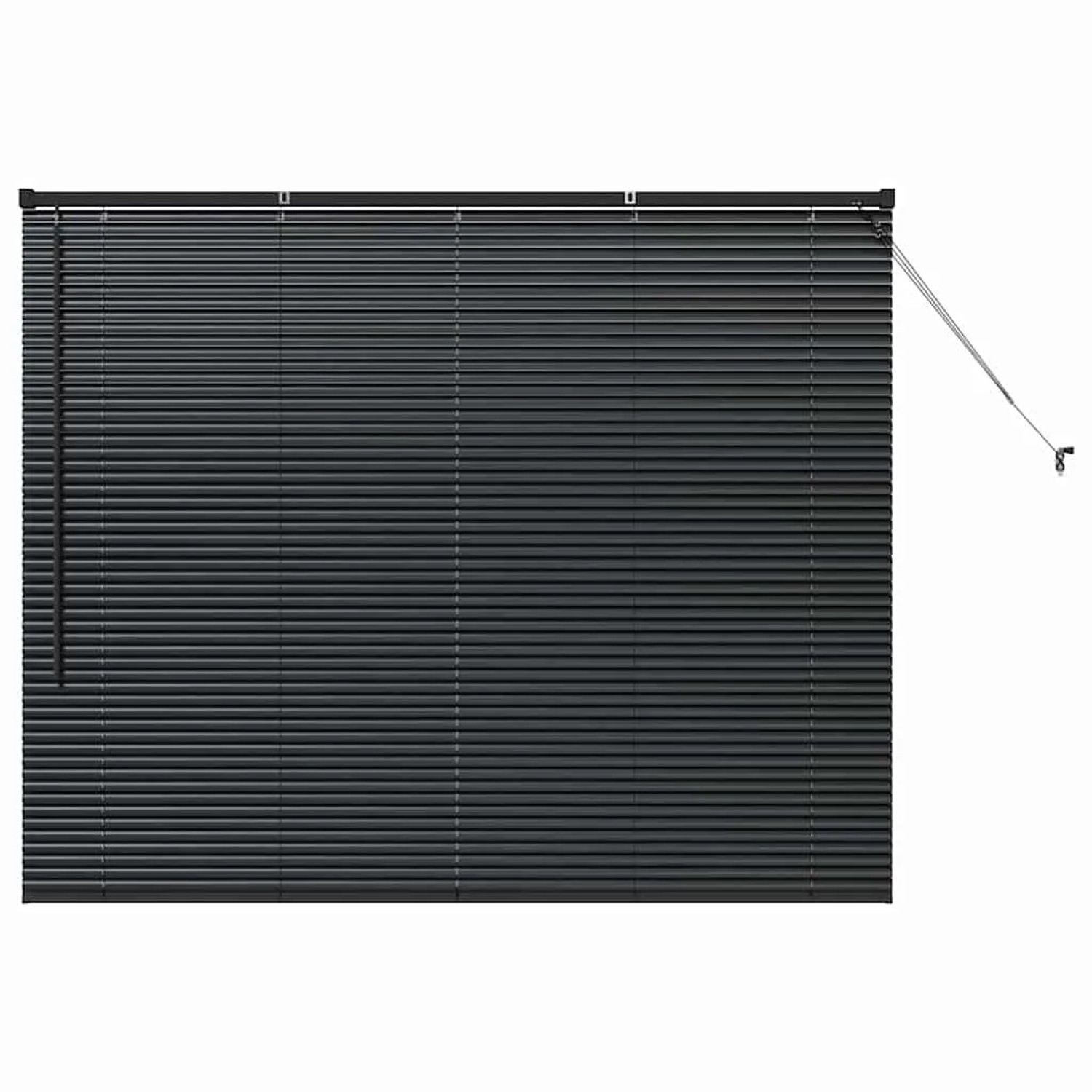 vidaXL Balkenjalousien mit Vorhängen Schwarz 130 x 155 cm Aluminium 4200613 günstig online kaufen