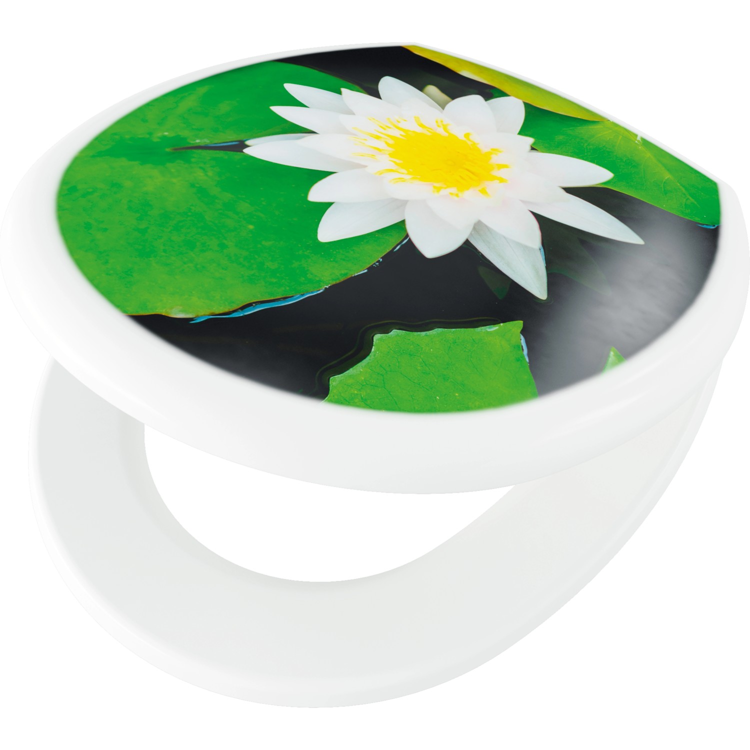 WC-Sitz Kunststoff Alpinweiß Motiv Lotus 36 cm x 44 cm günstig online kaufen