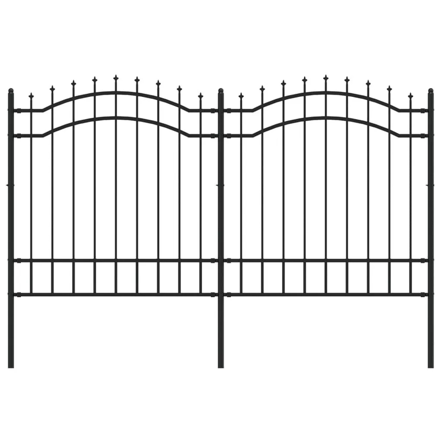 vidaXL Gartenzaun mit Speerspitze Schwarz 239 x 125 cm Pulverbeschichteter günstig online kaufen