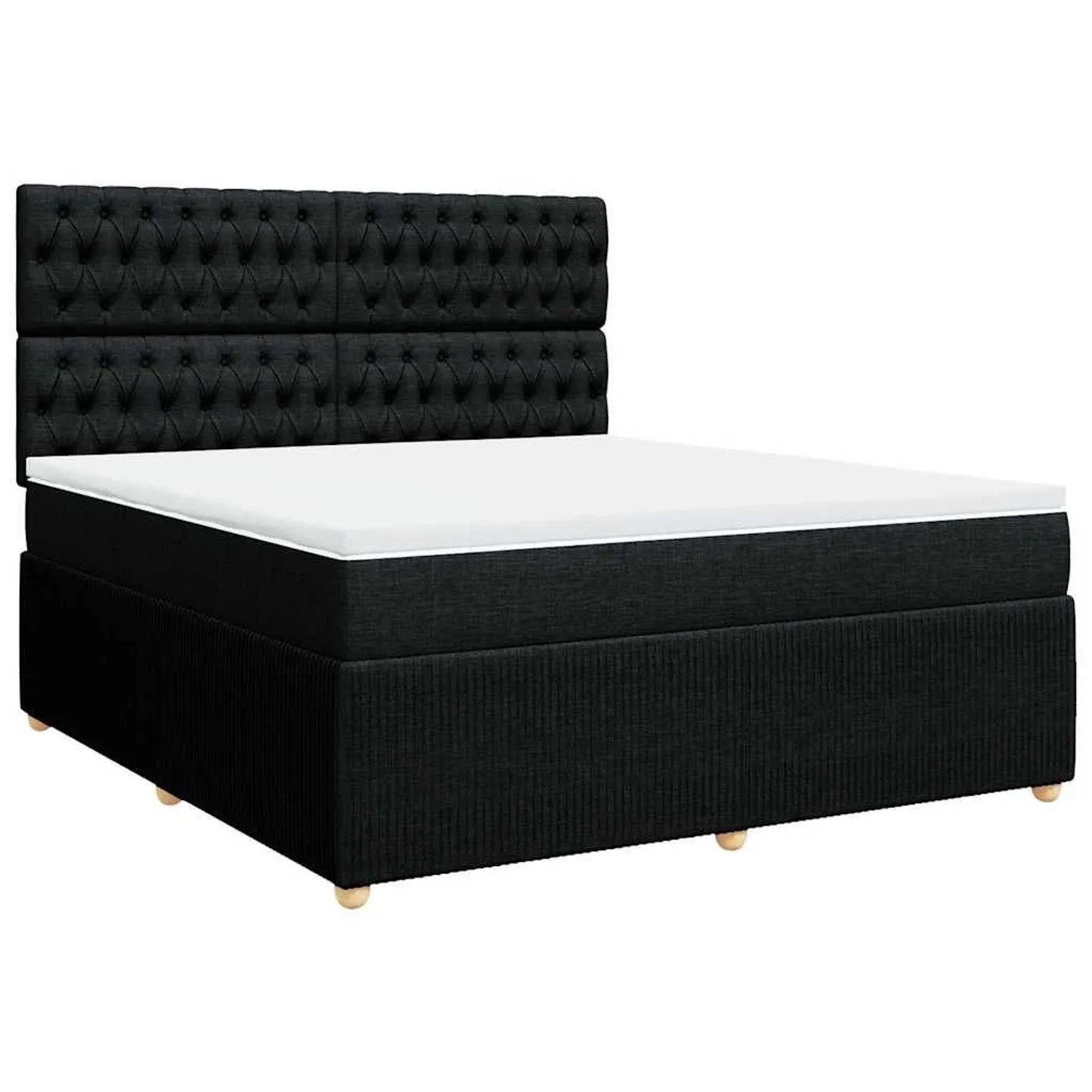 vidaXL Boxspringbett mit Matratze Schwarz 180x200 cm Stoff 3294444 günstig online kaufen