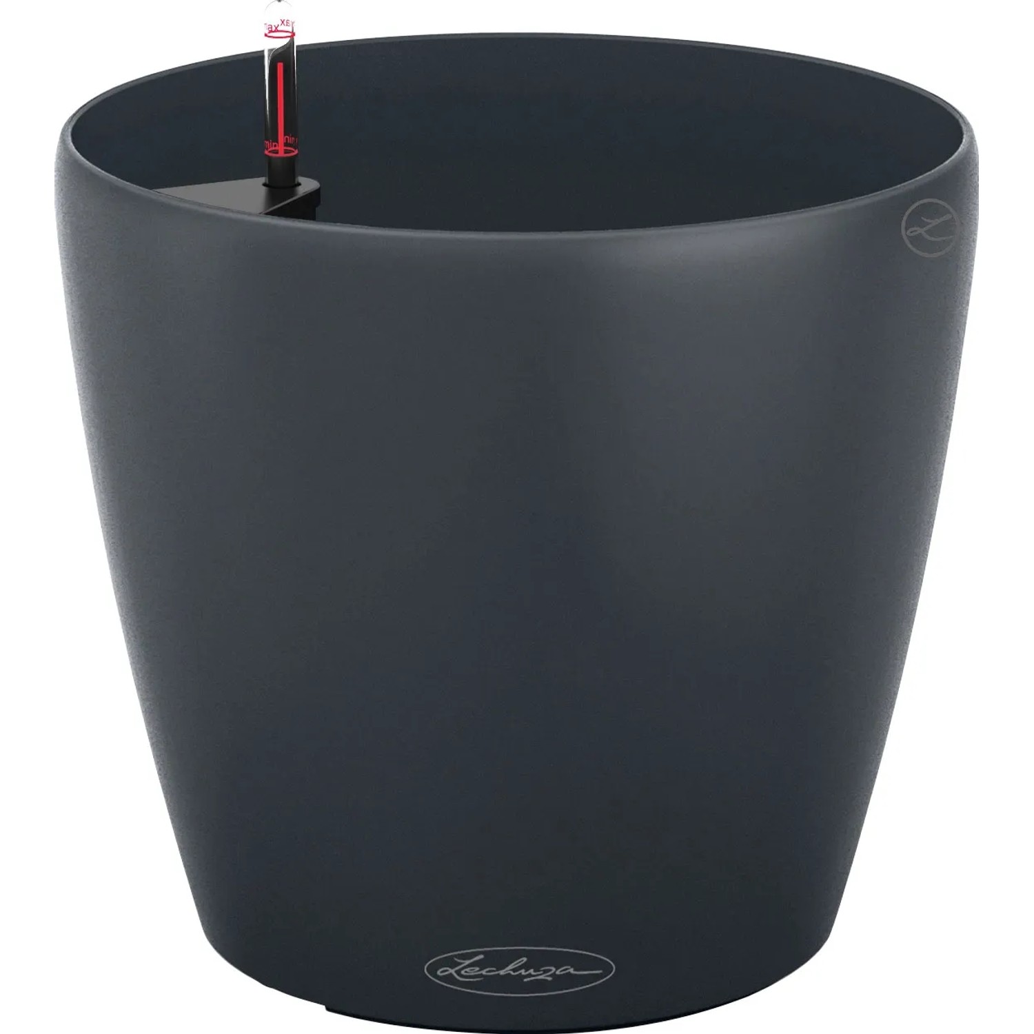 Lechuza Classico Color 18 Pflanzgefäß in Schiefergrau, Ø 18 cm, mit Bewässerungssystem.