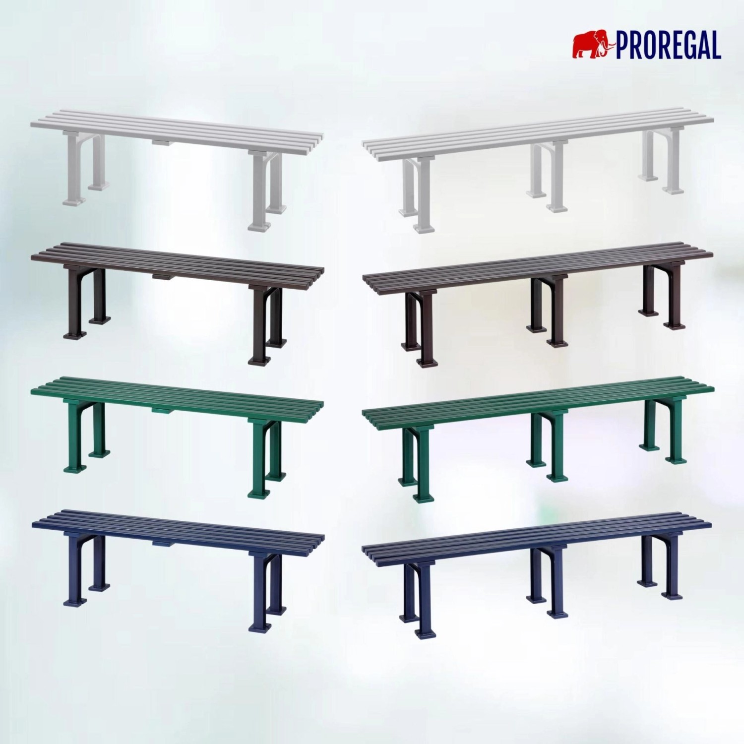 PROREGAL Gartenbank Kuba, 3-Sitzer in verschiedenen Farben. Witterungsbeständig und UV-beständig.