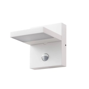 Lucande LED Wandleuchte Außen Silvan 10037449 mit Bewegungsmelder Spritzwassergeschützt Modern in Weiß aus Aluminium 1-flammig